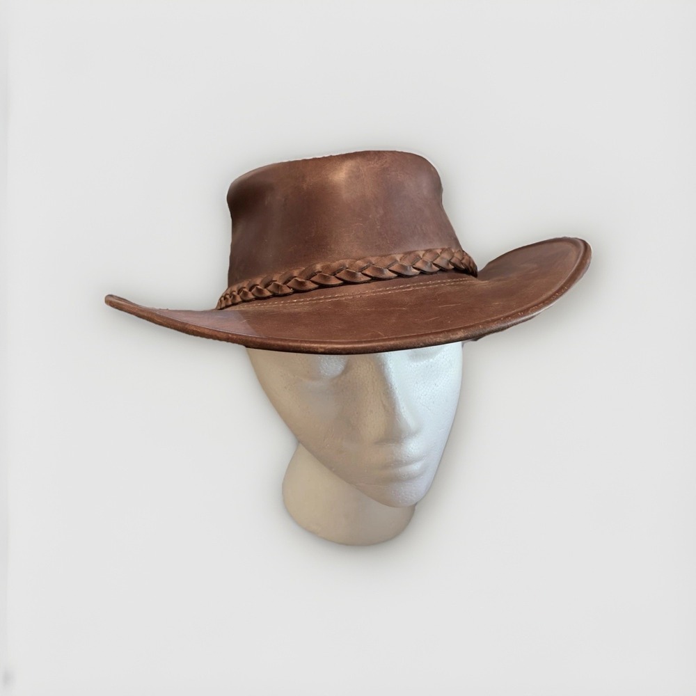 Jackaroo Leather Hat M/L Braided Band Made in Australia Bush Hat Cowboy - Picture 7 of 10